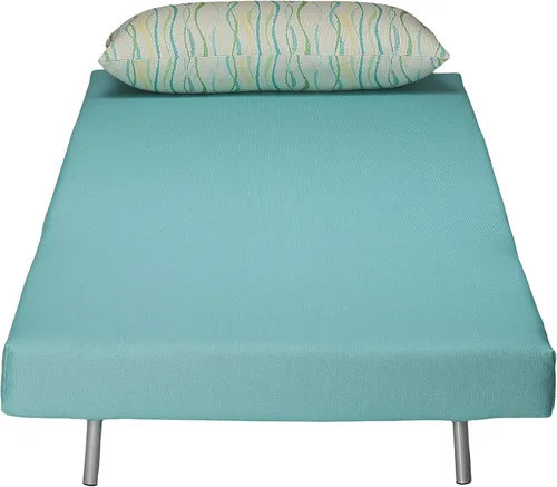 Vista 7 de Cortesi Home Savion Futón convertible con silla decorativa, color azul aguamarina