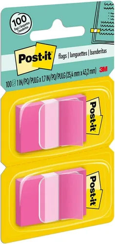 Vista 8 de Post-it 680BP2 Banderas de página estándar en dispensador, color rosa brillante, 100 banderas/dispensador