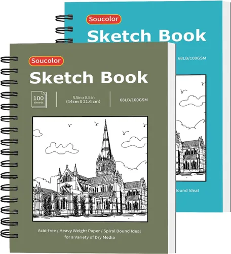 Vista 20 de Soucolor Suministros Escolares Cuaderno de bocetos de 9 x 12 pulgadas para profesor y estudiante de secundaria, paquete de 1 cuaderno de bocetos