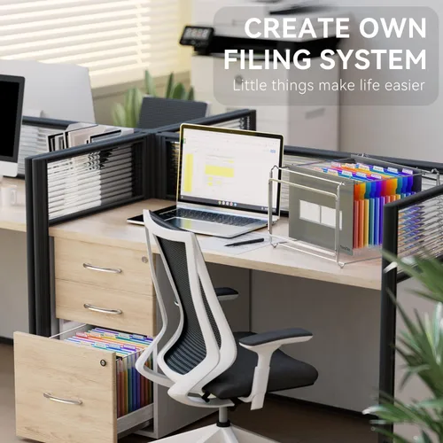 Vista 5 de ThinkTex Carpetas colgantes de plástico expandibles, 12 bolsillos de acordeón, gran capacidad para tamaño carta, organizador para archivador, ideal