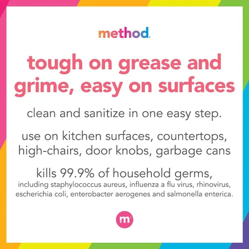 Vista 3 de method Spray limpiador multiusos, flores silvestres, 28 onzas líquidas, paquete de 8 Antibacterial Cleaner Kills 99.9% of Household Germs, Cleans