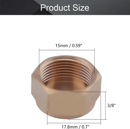 Vista 2 de Othmro 2 unids 3/8 de oro de tubería de montaje de válvula de latón hexagonal rosca hembra conector de manguera de rosca fina para tuberías de agua