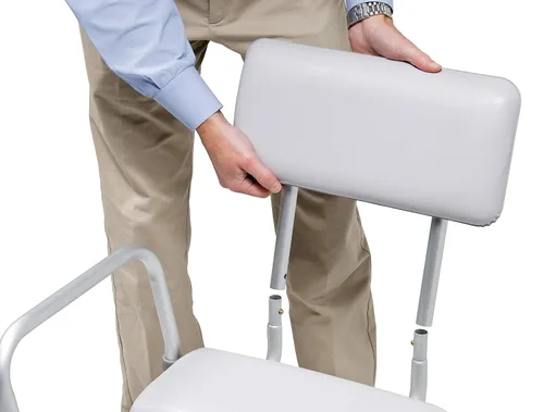 Vista 4 de Lumex - Banco de transferencia de bañera 3 en 1 y silla de ducha con cómoda, asiento y respaldo acolchados, altura ajustable