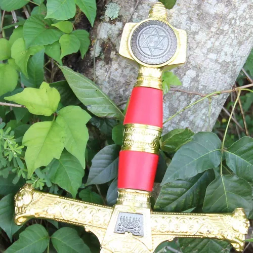 Vista 3 de Armory Replicas - Gran Espada Rey Salomón Rojo Hoja de acero inoxidable con diseños simbólicos para coleccionistas