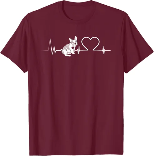 Vista 14 de Heartbeat Bulldog francés Camiseta de propietario de perros Frenchie, Negro