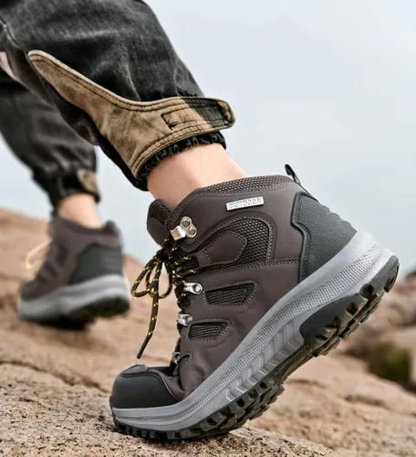 Vista 6 de UPSOLO Botas de senderismo para hombre al aire libre para senderismo