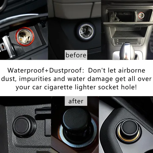 Vista 5 de 2 fundas para encendedor de cigarrillos de automóvil, tapa de enchufe negra impermeable y antipolvo, cubierta universal de 0.78 pulgadas, accesorios
