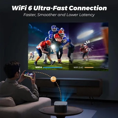 Vista 4 de [Auto Focus/Keystone] Proyector Groview 4K con WiFi y Bluetooth, Proyector de Películas de 1000 ANSI para Uso en Exteriores, Proyector con Zoom