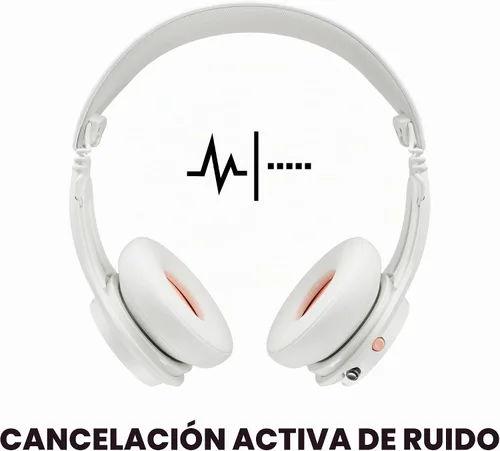Vista 2 de Skullcandy Icon ANC Auriculares inalámbricos con cancelación de ruido, hueso/naranja On-Ear Fit, Bluetooth, Noise Cancellation, 60 Hours Battery