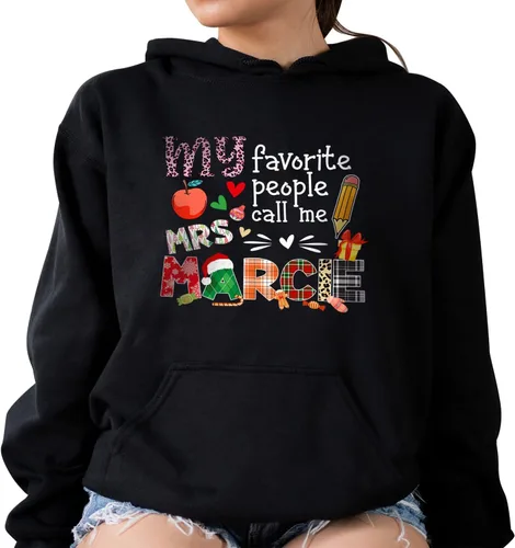 Vista 5 de Regalos de Navidad personalizados para profesores, My Favorite People Call Christmas Camisa con nombre personalizado, camiseta de enseñanza