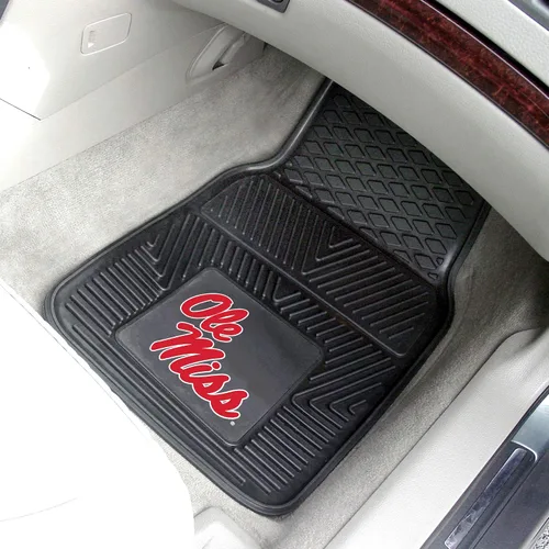 Vista 2 de FANMATS 11778 Ole Miss Rebels - Juego de 2 alfombrillas de vinilo resistentes para automóvil, alfombrillas de primera fila, protección para todo