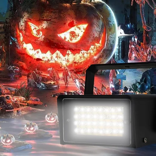 Vista 9 de ENUOLI Mini Luz Estroboscópica - 32 Bombillas LED Superbrillantes para Halloween, Control de Velocidad de Parpadeo Variable, Luces Intermitentes