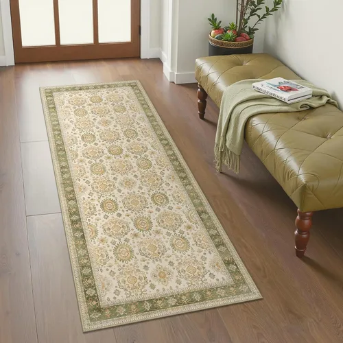 Vista 89 de Bavni Tapetes de 2 x 3 pies, lavable a máquina, clásico, con estampado gastado, ultradelgado, felpilla, decorativo, pelo corto, ligero