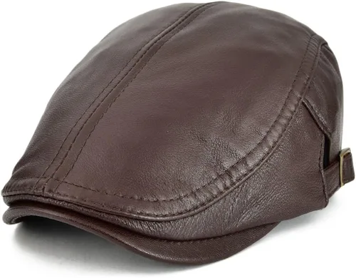 Vista 14 de VOBOOM Gorra de hiedra de cuero genuino ajustable para hombres y mujeres