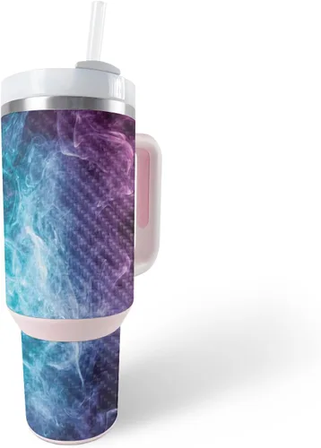 Vista 30 de MightySkins - Funda de fibra de carbono compatible con el vaso Stanley The Quencher H2.0 FlowState de 40 onzas, vida útil, acabado de fibra