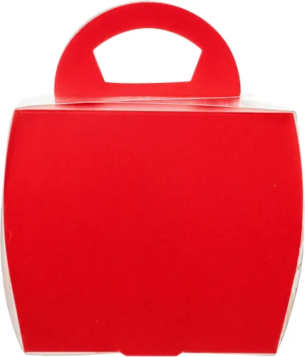 Vista 14 de Restaurantware - Cajas individuales para cupcakes de 4 x 4.25 pulgadas, 100 cajas de exhibición desechables para cupcakes - Con asa, acento de Rojo