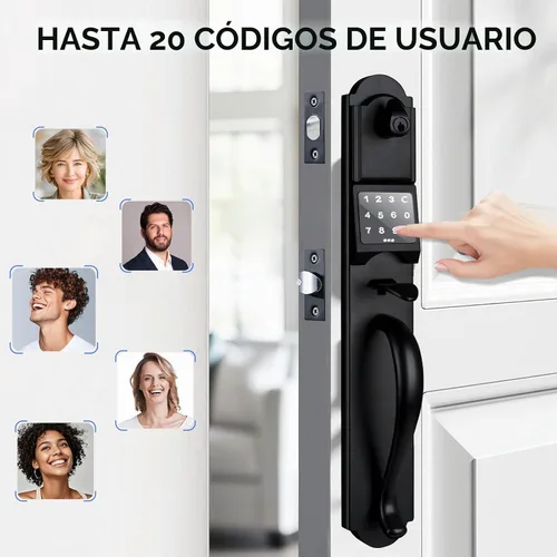 Vista 3 de Manija de doble puerta resistente con teclado táctil y mano izquierda