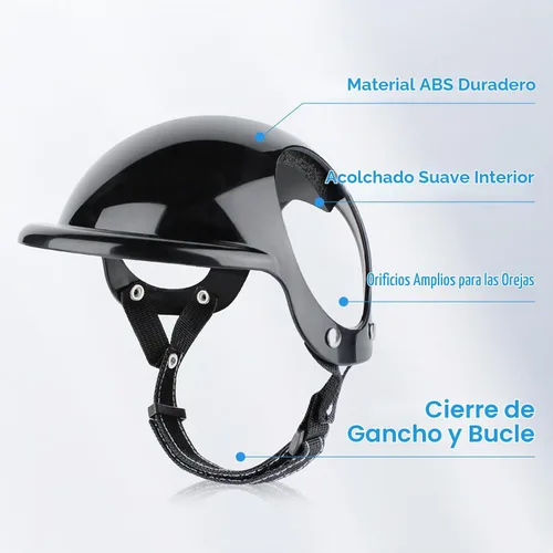 Vista 3 de Namsan - Casco para perro pequeño con orificios para las orejas, sombrero de gato de bricolaje, ajustable, negro Negro E