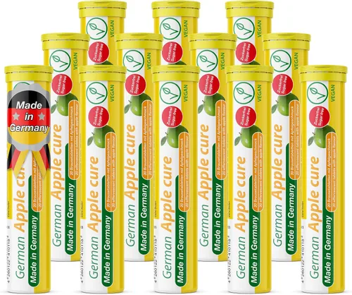 Vista 8 de T&D German Apple Cure - 40 tabletas efervescentes veganas - Sabor a manzana - Fabricado en Alemania