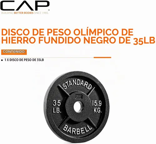 Vista 2 de CAP Barbell Placa de peso olímpica de 2 pulgadas Múltiples opciones
