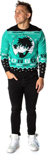 Vista 3 de My Hero Academia Plus Ultra Deku Izuku Midoriya - Suéter feo de Navidad para hombre