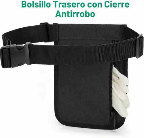 Vista 4 de Trunab Riñonera para enfermera con soporte de cinta y múltiples compartimentos, organizador de cinturón de lactancia con correa ajustable