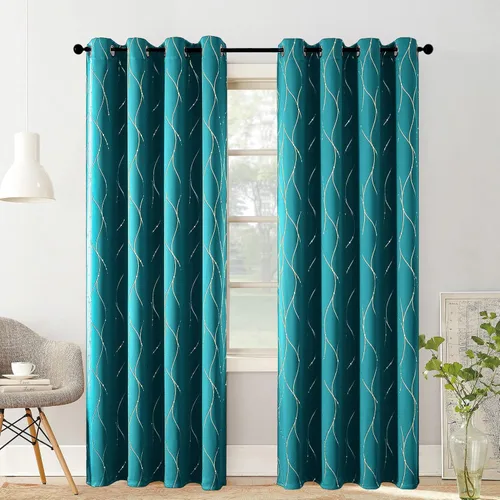 Vista 47 de BUHUA - Paneles de cortinas opacas para sala de estar, cortinas grises con aislamiento térmico, cortinas de ventana para dormitorio - 72 pulgadas