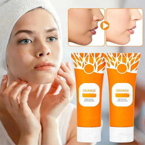 Vista 4 de Gel exfoliante naranja para rostro y cuerpo, gel limpiador exfoliante hidratante para la piel, todo