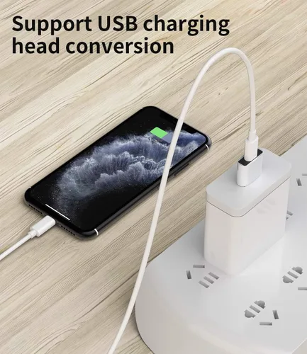 Vista 4 de zoyuzan Paquete de 3 adaptadores USB C a USB, convertidor de cable de carga tipo C hembra a USB macho para iPhone 11 12 Mini Pro Max Airpods iPad