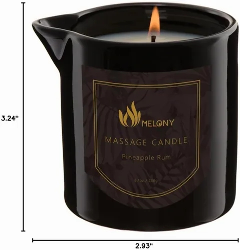 Vista 8 de MELONY Vela de masaje, ron de piña, 8.1 oz