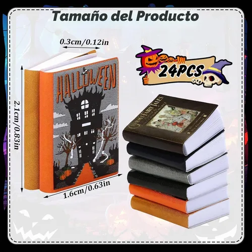 Vista 2 de 24PCS Witchy Miniature Books, 1:12 Dollhouse Accessories Mini libro de Navidad