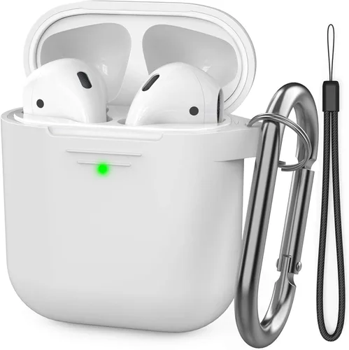 Vista 32 de AhaStyle Funda Protectora de Silicona Mejorada [LED Frontal Visible] Compatible con Apple AirPods 2 y 1 (Negro)