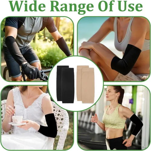 Vista 6 de 2 pares de mangas protectoras de compresión para el antebrazo para mujer, manga protectora de compresión para el antebrazo para mujeres y hombres