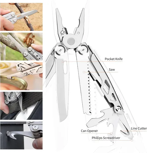 Vista 8 de NexTool Flagship Pro Multiherramienta, cuchillo plegable con bloqueo de seguridad, multiherramienta EDC con cuchillo de bolsillo, tijeras