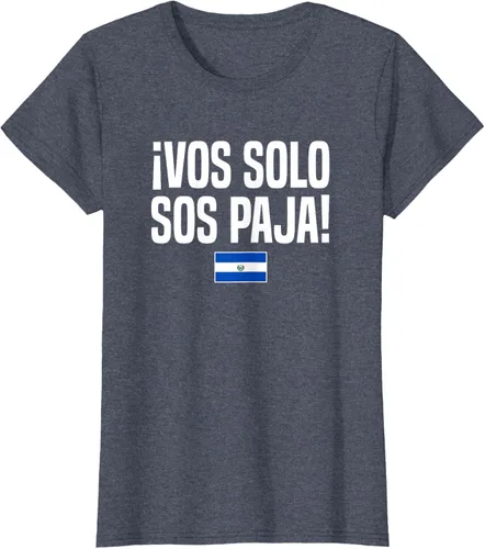 Vista 62 de Camiseta Vos Solo Sos Paja Salvadoran Slang Bandera de El Salvador, Negro