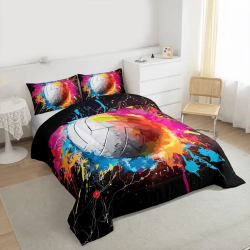 Vista 85 de Juego de ropa de cama de baloncesto para niños y adolescentes, juego de edredón deportivo para niños, tamaño matrimonial, suave, ligero, decoración