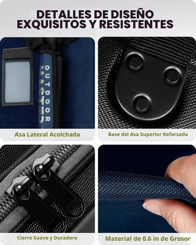 Vista 6 de Bolsas de viaje de golf OutdoorMaster para aerolíneas con ruedas y parte superior de caja rígida, protegen los palos de golf, ligeras y fáciles