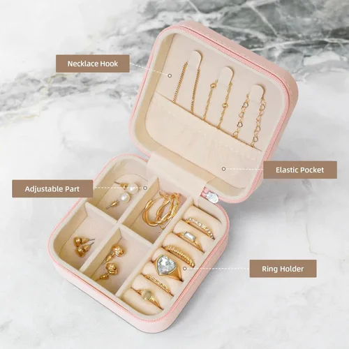 Vista 4 de Retro Cool Camera Collection Print Portable Square Jewelry Box Storage Case For Rings Earrings Bracelets Travel Gift