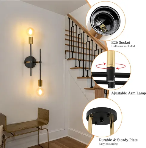 Vista 4 de Sputnik - Lámpara de techo semiempotrada con 2 luces Sputnik para dormitorio, comedor, baño, pasillo, sala de estar