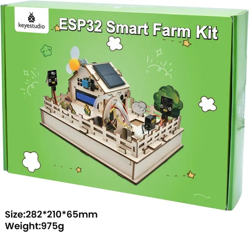 Vista 9 de KEYESTUDIO Kit de inicio inteligente de granja de control IoT para Arduino ESP32, kit de programación electrónica compatible con tutoriales en línea