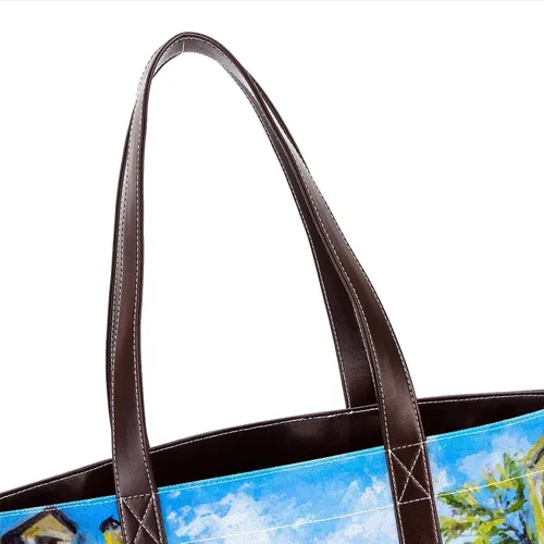 Vista 6 de Sunset - Bolsas grandes de lona de cuero para mujer, con asa superior, para hombro, hobo