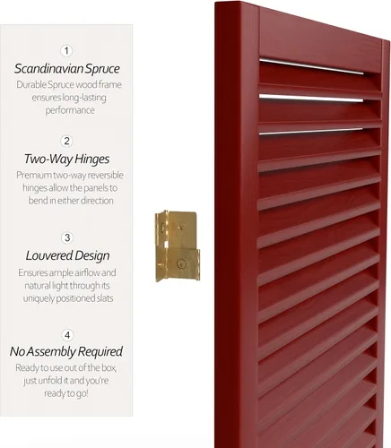 Vista 4 de Red Lantern SS-BEAD-Rosewood-3P - Divisor de habitación, 3 paneles, palisandro