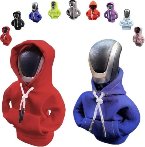 Vista 26 de Funda para palanca de cambios de automóvil, suéter divertido con pomo de palanca de cambios, sudadera con capucha para decoración y protección