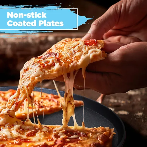 Vista 2 de Horno para Pizza Courant 30 cm Máquina para Pizzas, Nuevo y Mejorado con Manija de Enfriamiento Térmico Antiadherente, Horno para Pizza y Calzones
