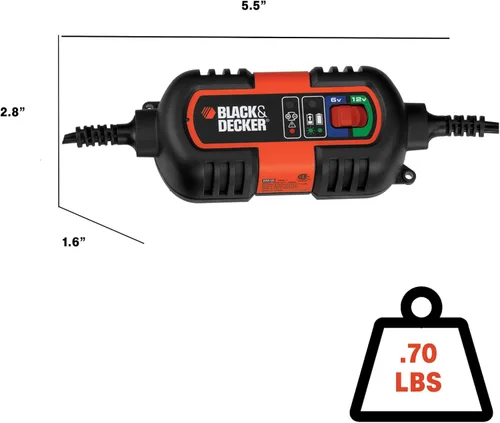 Vista 2 de Black+Decker BM3B Cargador/Mantenedor de batería de 6 V y 12 V
