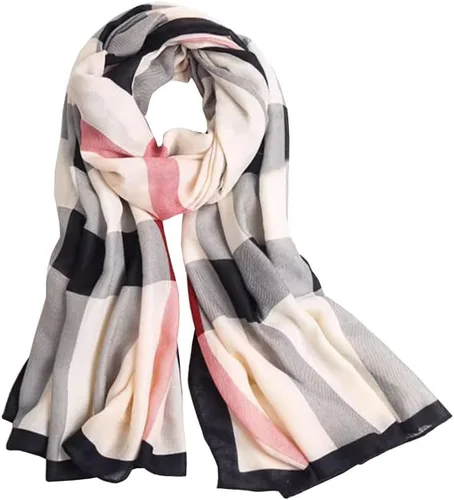 Vista 26 de JERLA Bufandas para mujer, ligeras, suaves, de moda, sólidas, bufanda, chal a cuadros
