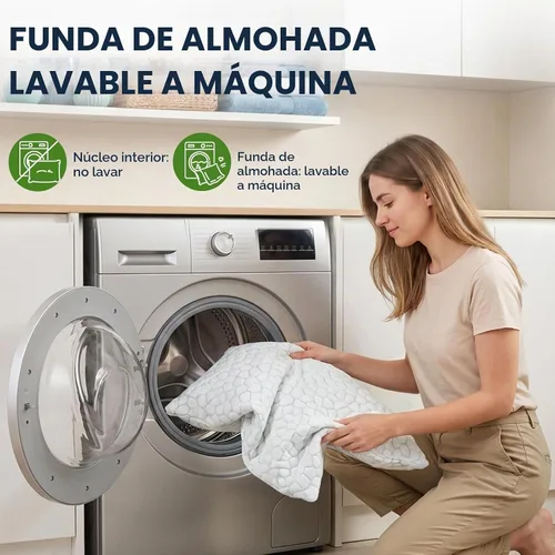 Vista 9 de Almohadas para dormir de lado para adultos, paquete de 2, almohada cervical para dormir de lado, almohada refrescante con diseño ergonómico Blanco