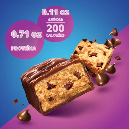 Vista 3 de Pure Protein - Barras de proteína masticable con chispas de chocolate, 0.71 oz de proteína, 36 unidades 0.11 oz de azúcar, 190 calorías, aperitivo