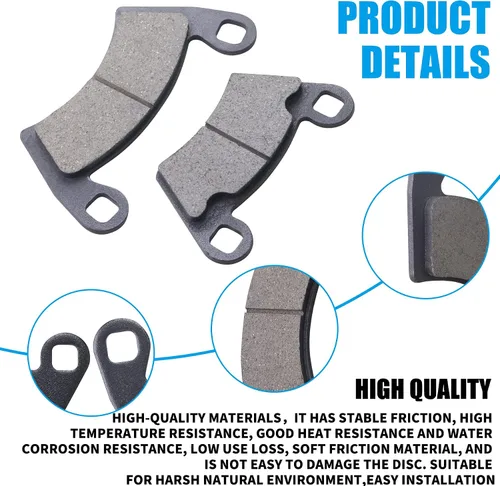 Vista 3 de JINGKE Pastillas de Freno Delantero y Trasero para Polaris Ranger 700/800/900 y RZR 900/800