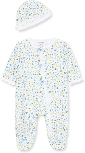 Vista 9 de Little Me Baby Girls 100% Cotton Footie and Cap Set, Preemie to 12 Months Conejitos para bebés
